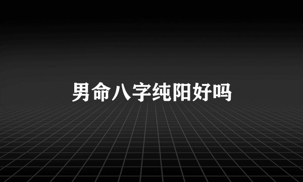 男命八字纯阳好吗
