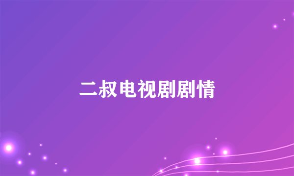 二叔电视剧剧情