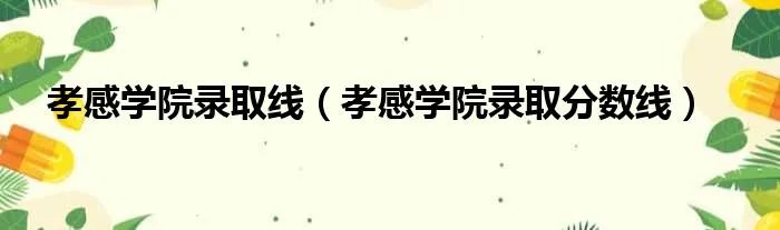 孝感学院录取线（孝感学院录取分数线）