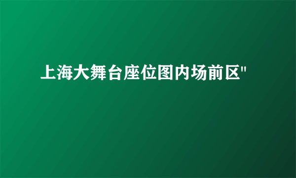 上海大舞台座位图内场前区