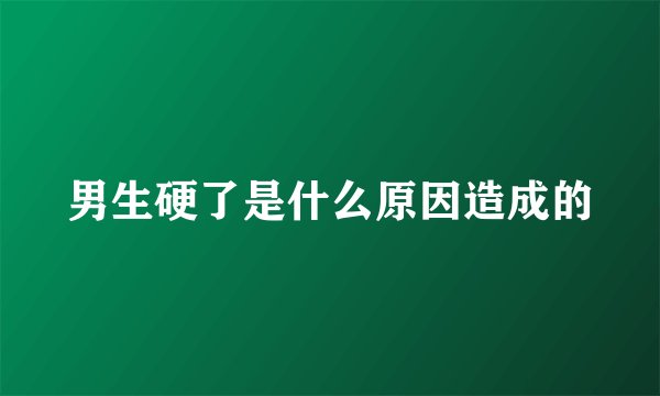 男生硬了是什么原因造成的