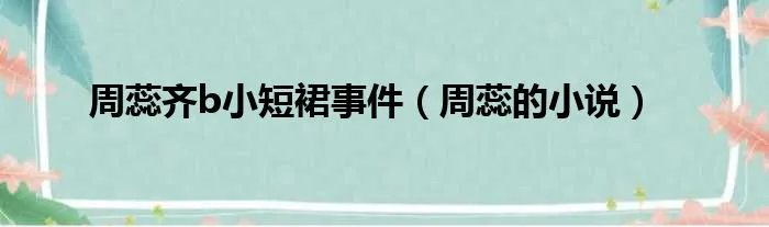 周蕊齐b小短裙事件（周蕊的小说）
