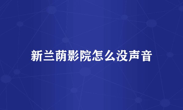 新兰荫影院怎么没声音