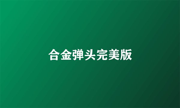 合金弹头完美版