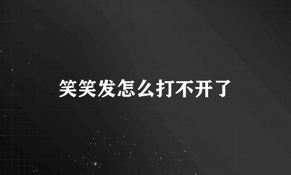 笑笑发怎么打不开了