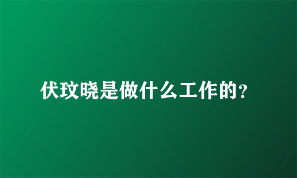 伏玟晓是做什么工作的？