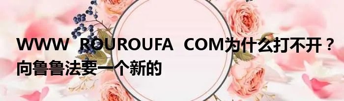 WWW  ROUROUFA  COM为什么打不开？向鲁鲁法要一个新的