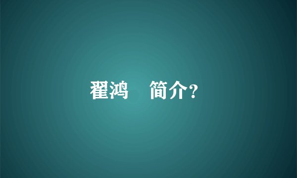 翟鸿燊简介？