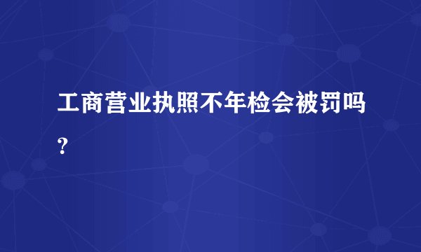 工商营业执照不年检会被罚吗？