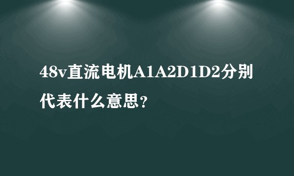 48v直流电机A1A2D1D2分别代表什么意思?