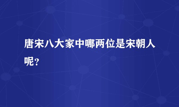 唐宋八大家中哪两位是宋朝人呢?