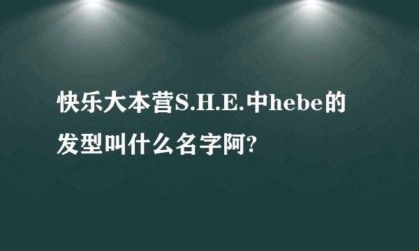 快乐大本营S.H.E.中hebe的发型叫什么名字阿?