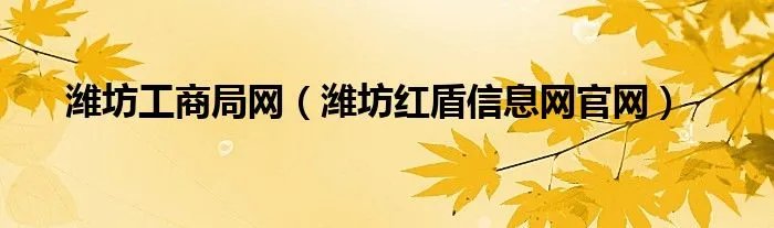 潍坊工商局网（潍坊红盾信息网官网）