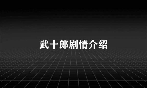 武十郎剧情介绍