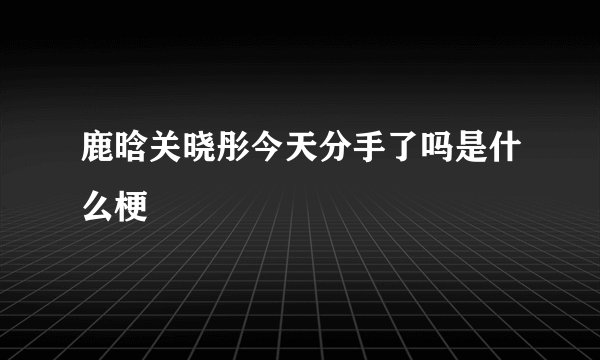 鹿晗关晓彤今天分手了吗是什么梗