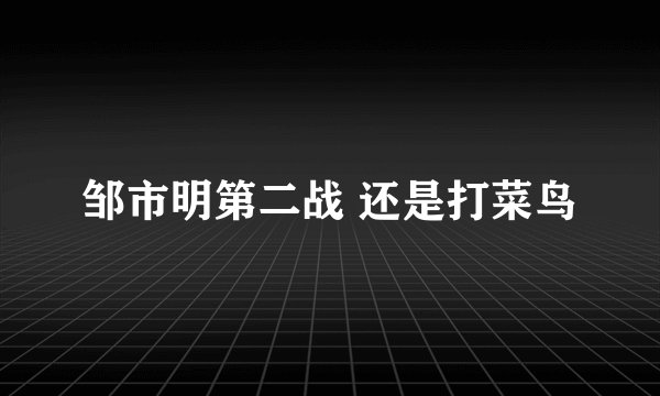 邹市明第二战 还是打菜鸟