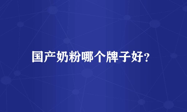 国产奶粉哪个牌子好？