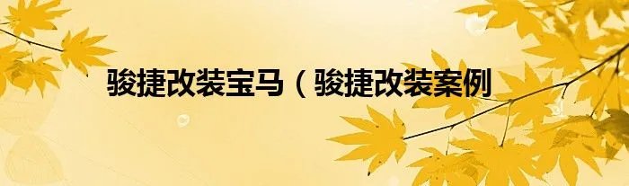 骏捷改装宝马(骏捷改装案例