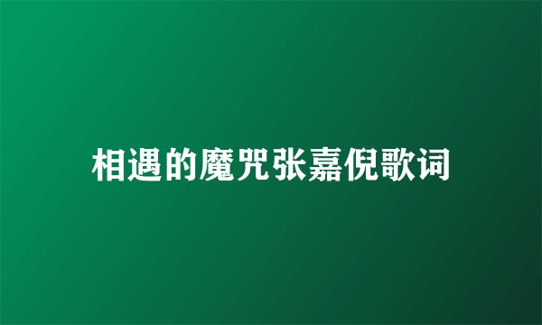 相遇的魔咒张嘉倪歌词
