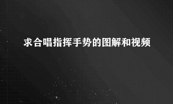 求合唱指挥手势的图解和视频