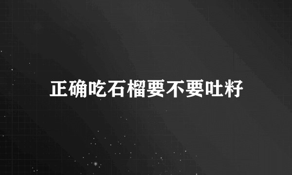 正确吃石榴要不要吐籽