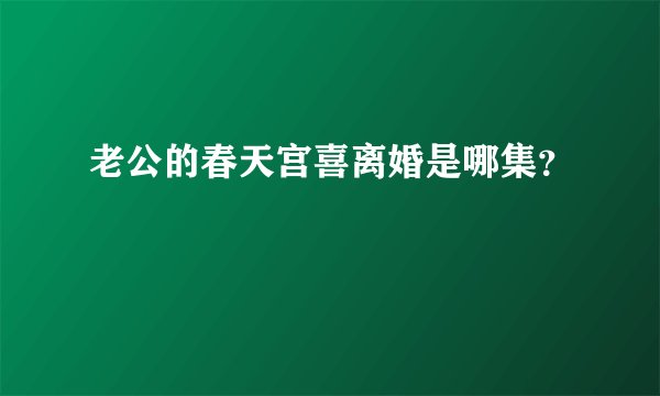 老公的春天宫喜离婚是哪集？