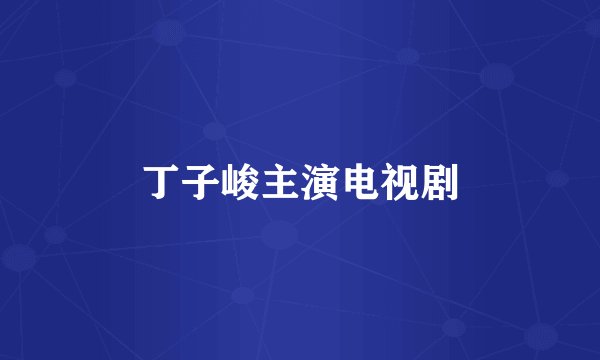 丁子峻主演电视剧