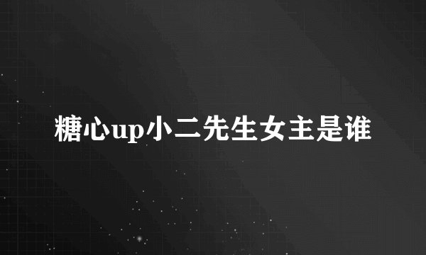 糖心up小二先生女主是谁