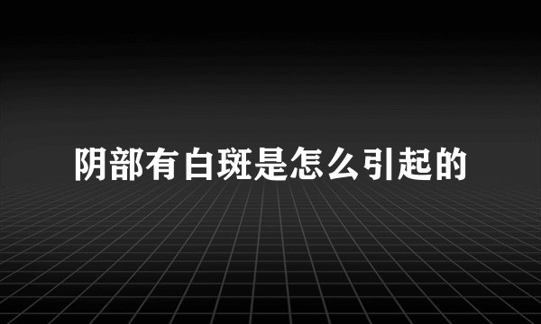 阴部有白斑是怎么引起的
