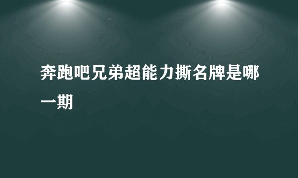 奔跑吧兄弟超能力撕名牌是哪一期