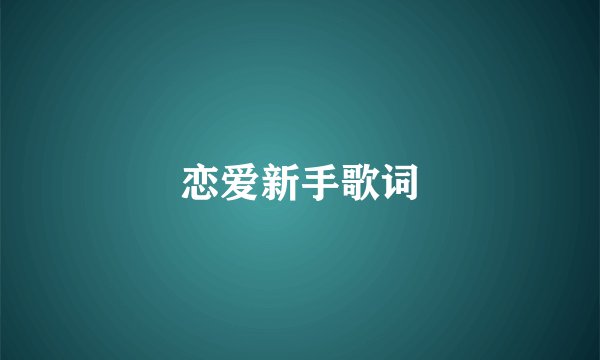 恋爱新手歌词