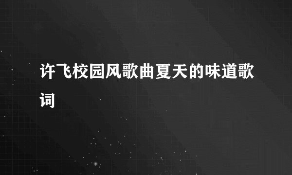 许飞校园风歌曲夏天的味道歌词
