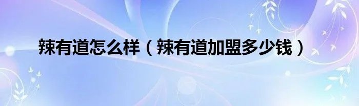 辣有道怎么样(辣有道加盟多少钱)