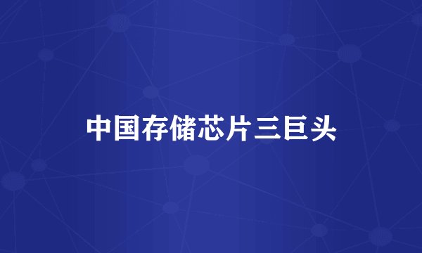 中国存储芯片三巨头