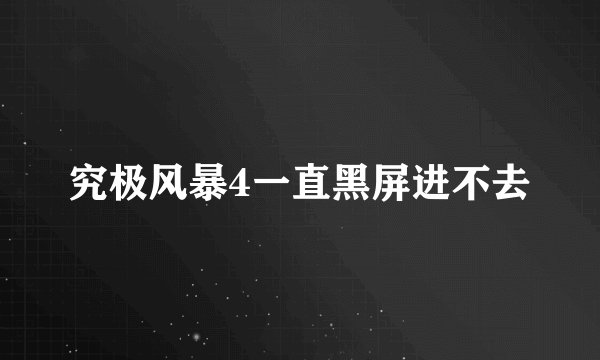 究极风暴4一直黑屏进不去