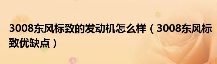 3008东风标致的发动机怎么样（3008东风标致优缺点）