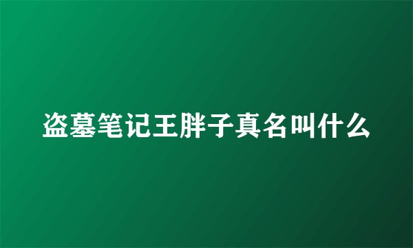 盗墓笔记王胖子真名叫什么