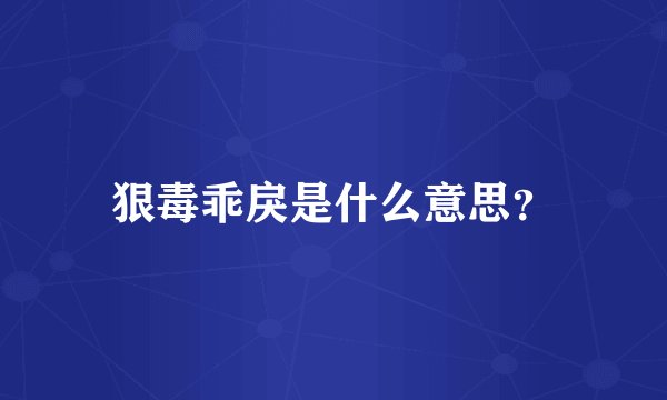 狠毒乖戾是什么意思？