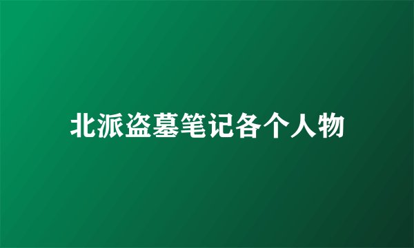 北派盗墓笔记各个人物