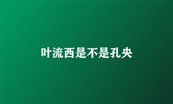 叶流西是不是孔央