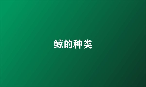 鲸的种类