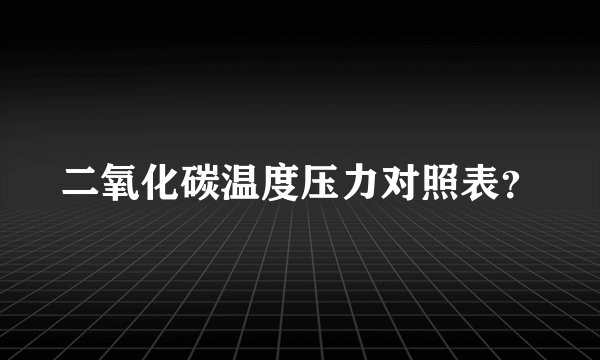 二氧化碳温度压力对照表？