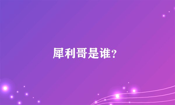犀利哥是谁？