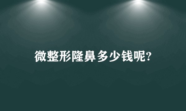 微整形隆鼻多少钱呢?