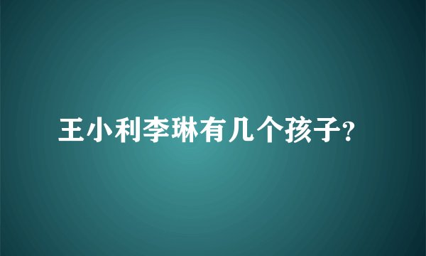 王小利李琳有几个孩子？