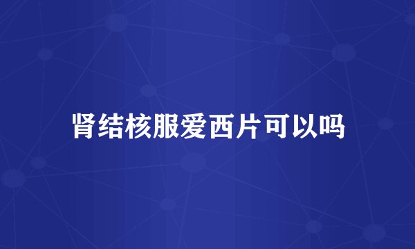 肾结核服爱西片可以吗