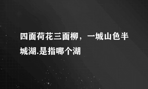 四面荷花三面柳，一城山色半城湖.是指哪个湖