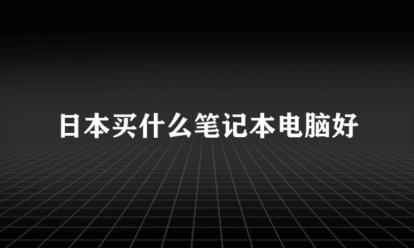 日本买什么笔记本电脑好