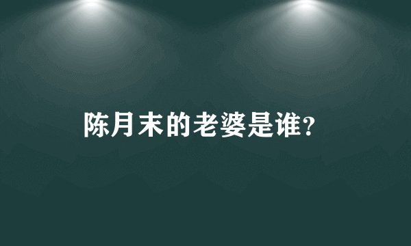 陈月末的老婆是谁？