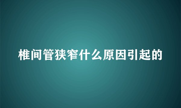 椎间管狭窄什么原因引起的